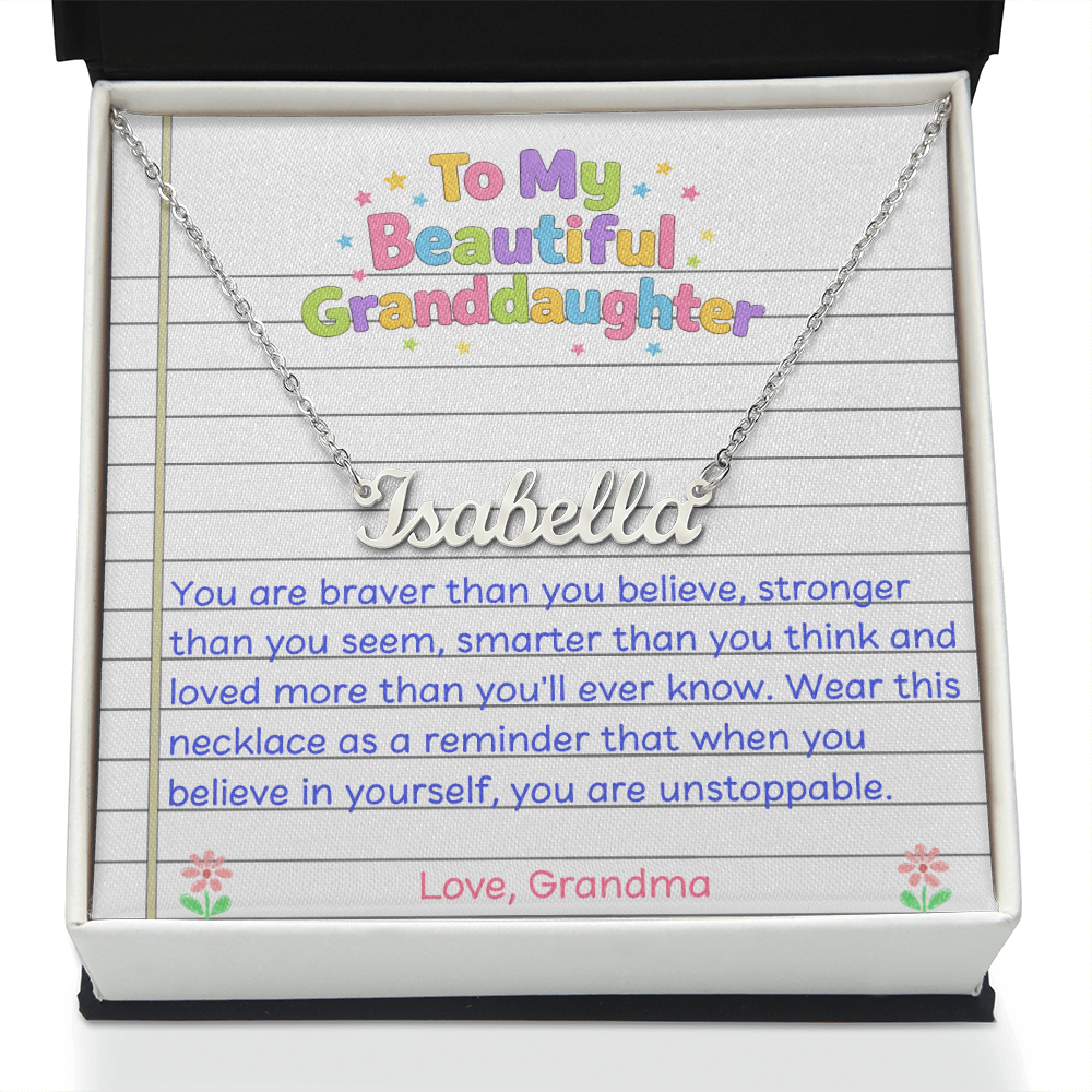 To My Beautiful Granddaughter Name Necklace