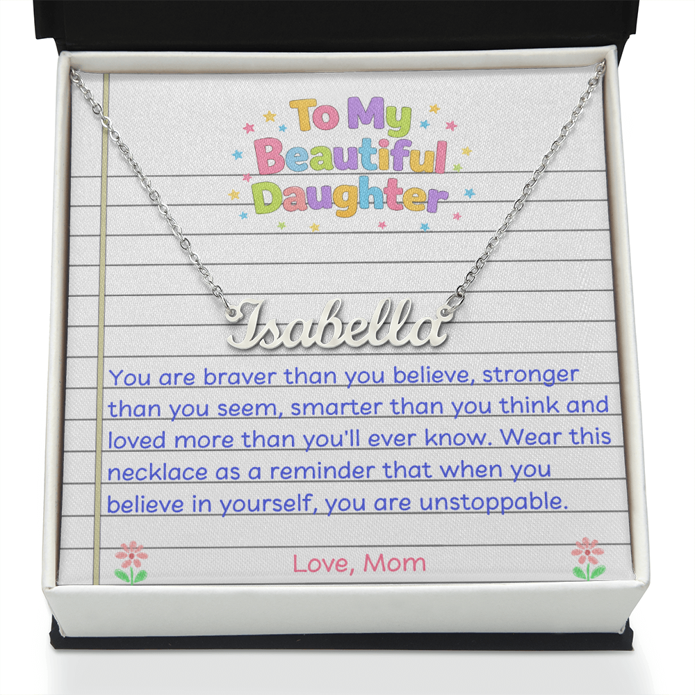 To My Beautiful Daughter Name Necklace