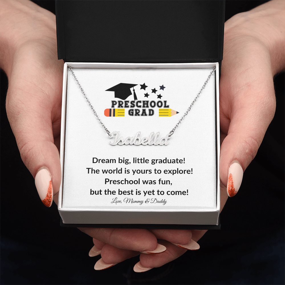Personalized Preschool Graduation Name Necklace-[Heartfelt Family Gift]