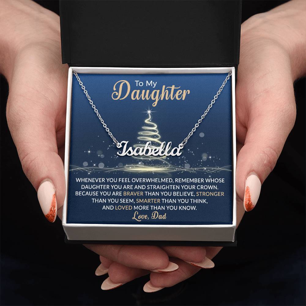 Custom Christmas Name Necklace for Daughter - Personalized Gift from Father-[Heartfelt Family Gift]