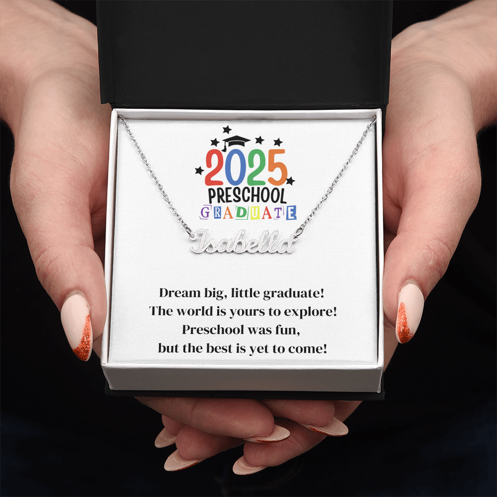 Preschool Graduation Name Necklace-[Heartfelt Family Gift]