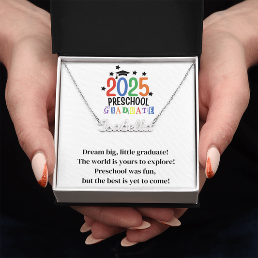 Preschool Graduation Name Necklace-[Heartfelt Family Gift]
