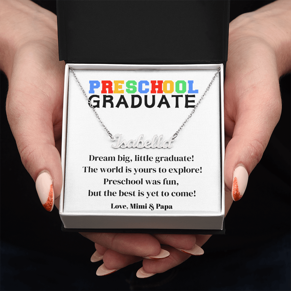 Preschool Graduation Name Necklace-[Heartfelt Family Gift]