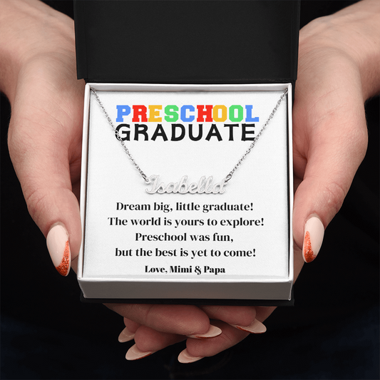Preschool Graduation Name Necklace-[Heartfelt Family Gift]
