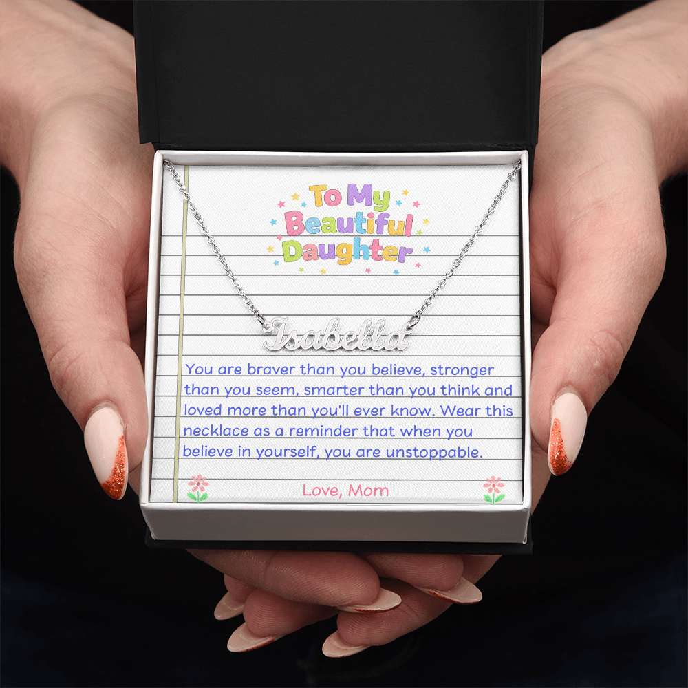 To My Beautiful Daughter Name Necklace