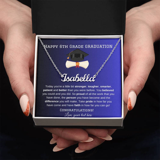 6th Grade Graduation Name Necklace-[Heartfelt Family Gift]