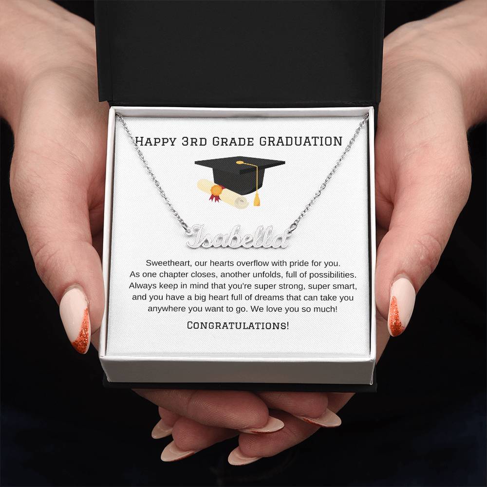 3rd Grade Graduation Name Necklace-[Heartfelt Family Gift]