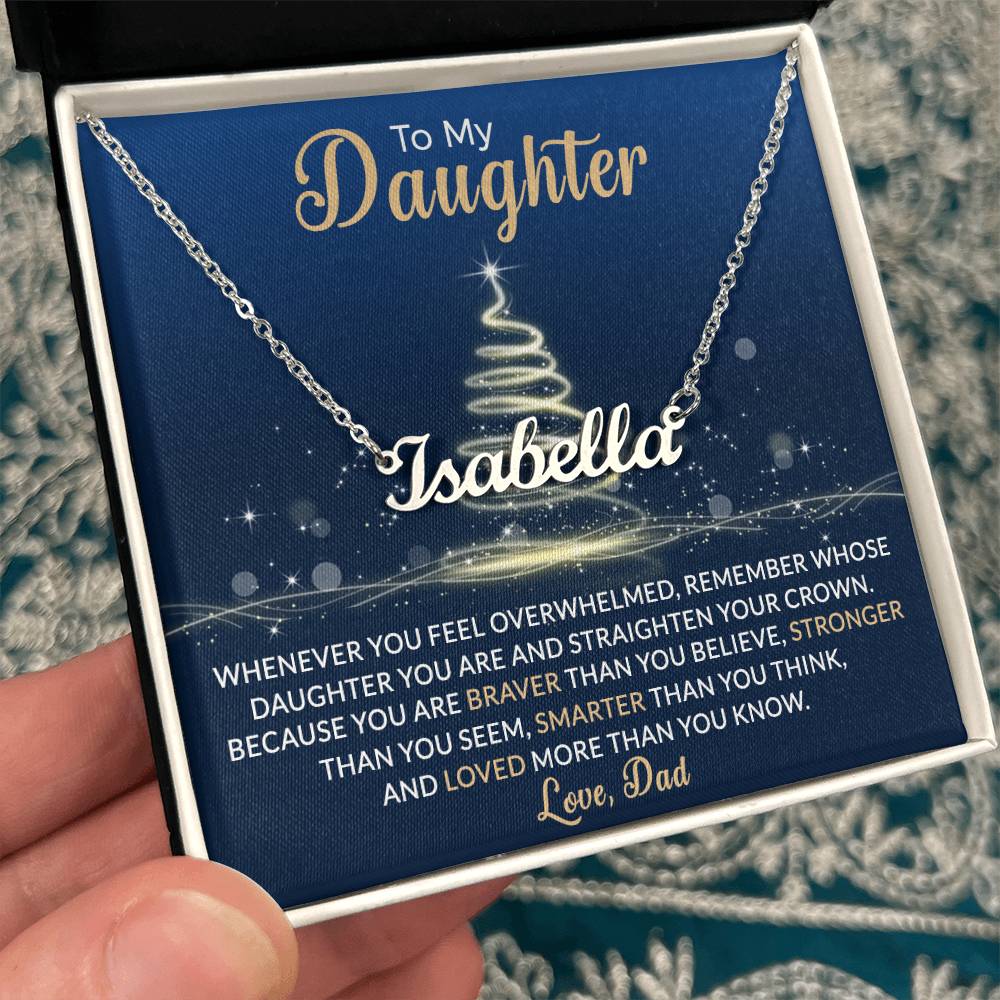 Custom Christmas Name Necklace for Daughter - Personalized Gift from Father-[Heartfelt Family Gift]