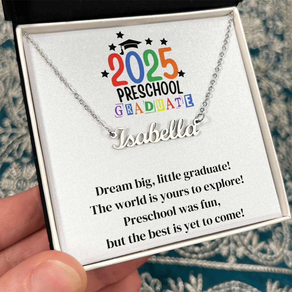 Preschool Graduation Name Necklace-[Heartfelt Family Gift]