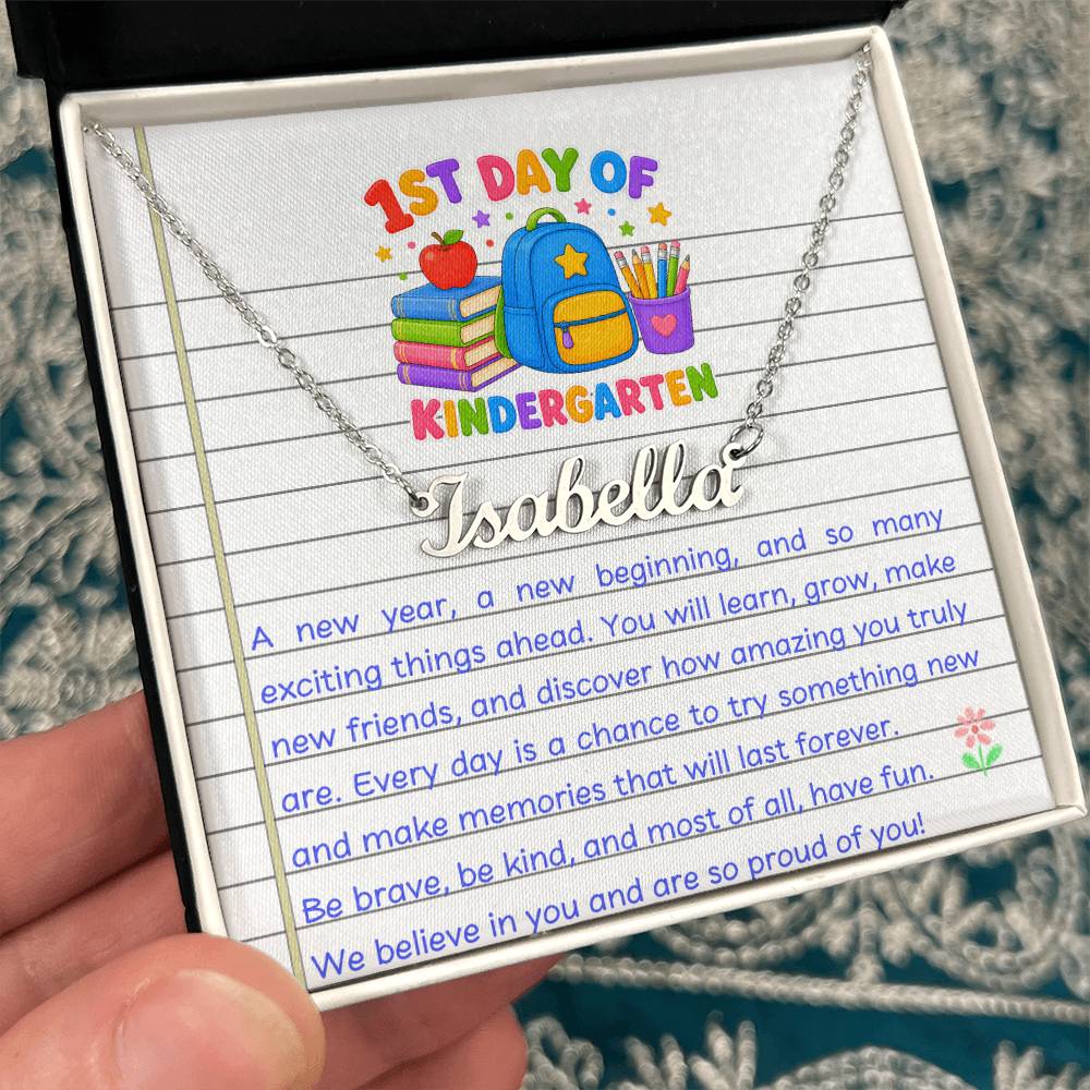 1st Day of Kindergarten Name Necklace