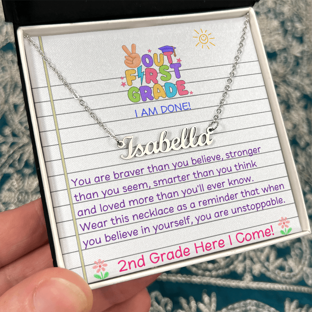 Last Day Of 1st Grade Name Necklace