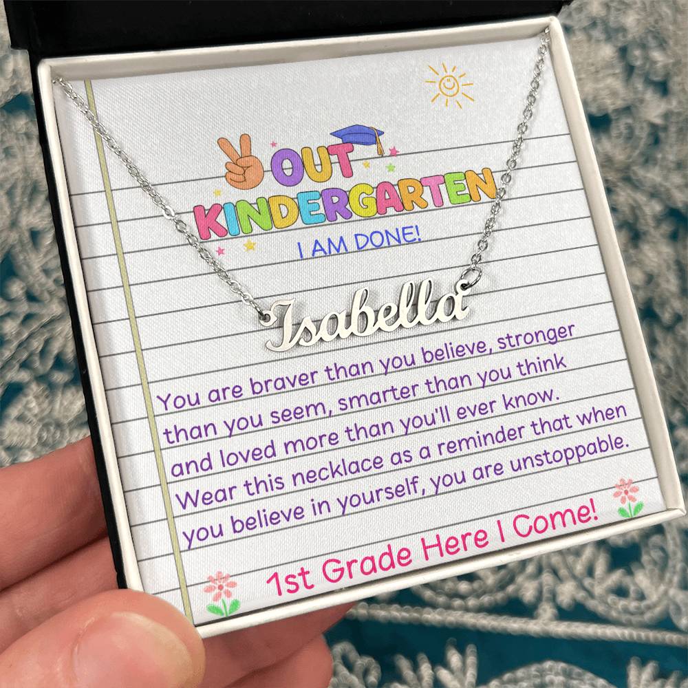 Last Day of Kindergarten Name Necklace