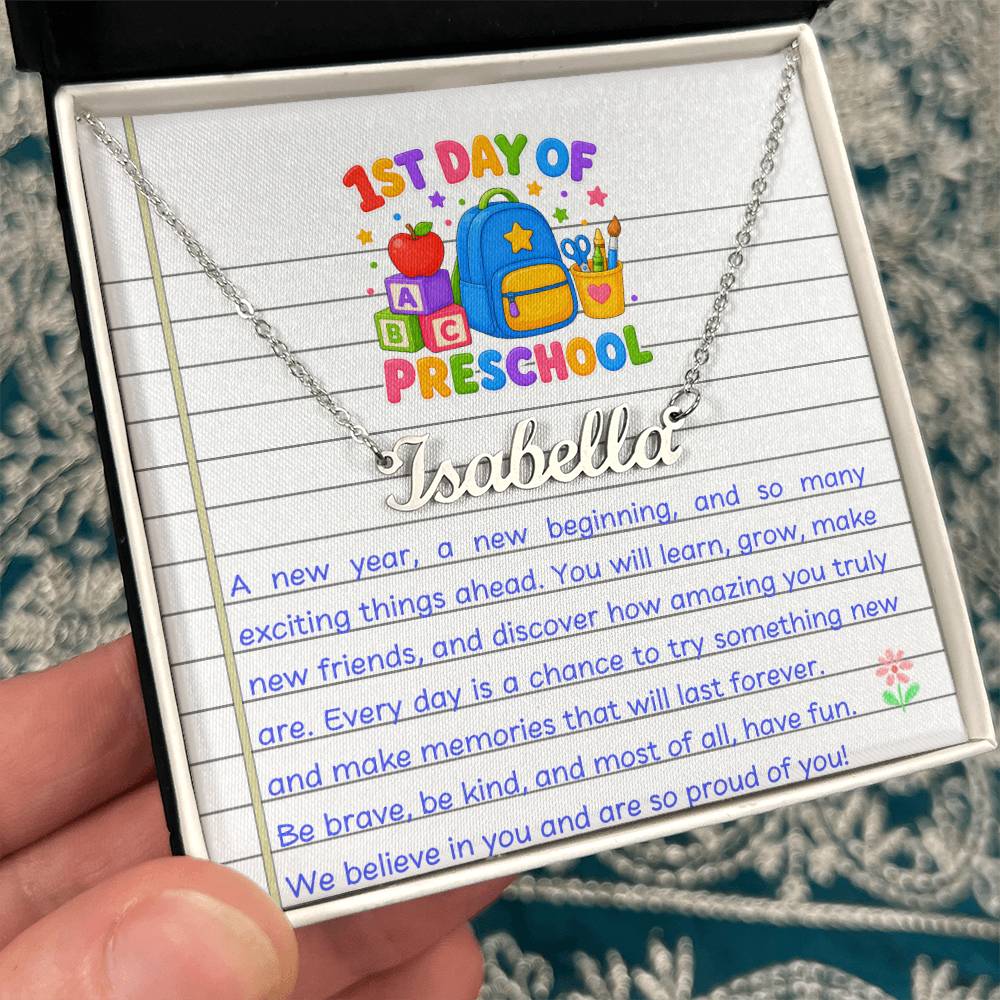 1st Day of Preschool Name Necklace