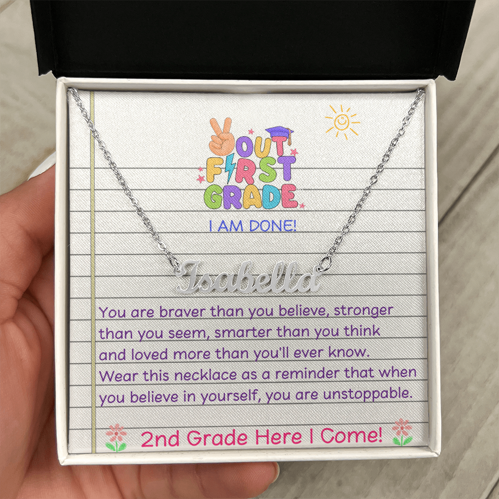 Last Day Of 1st Grade Name Necklace