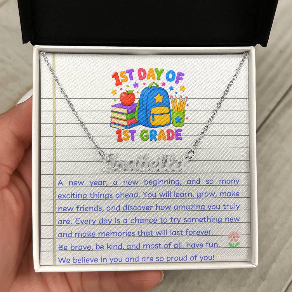 1st Day of 1st Grade Name Necklace