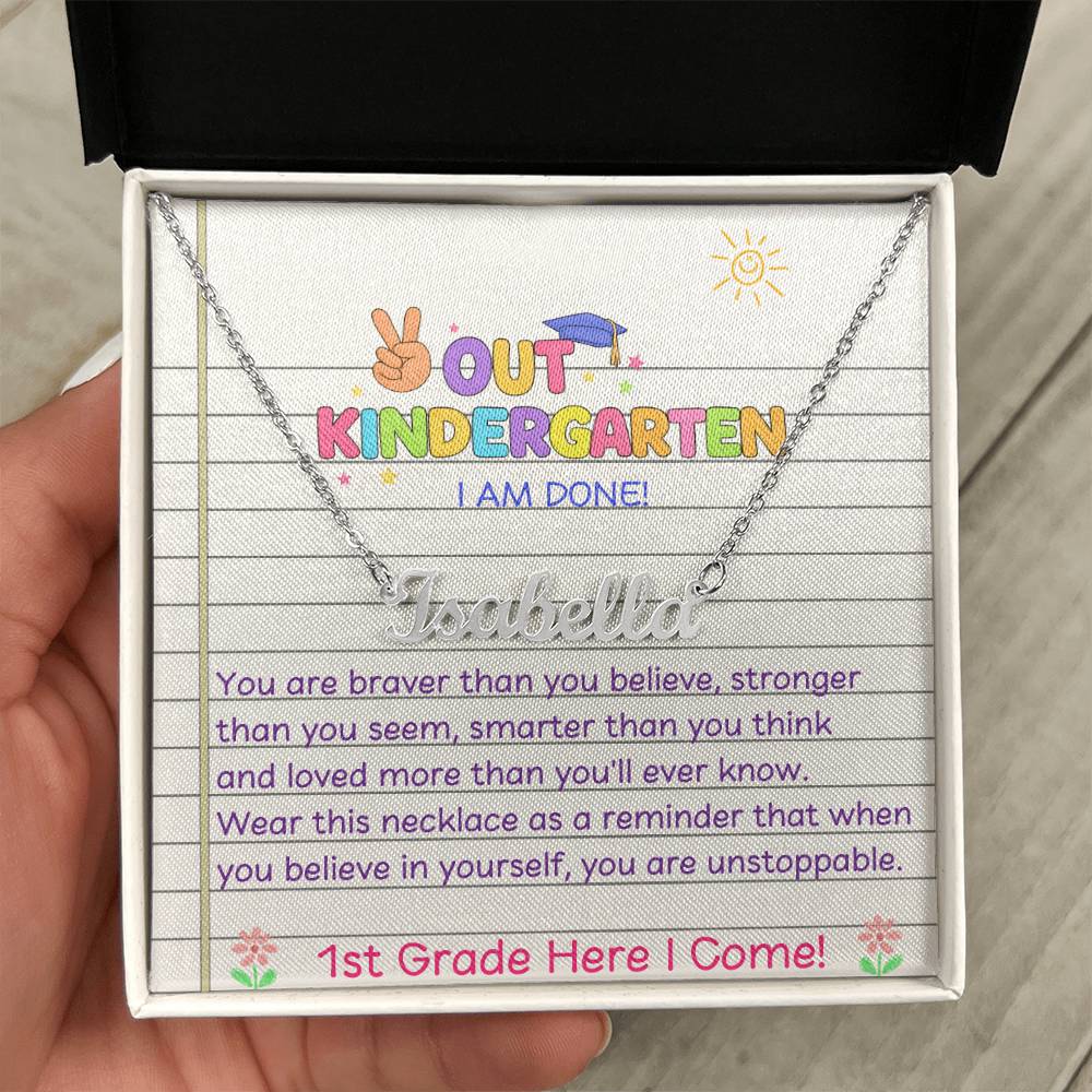 Last Day of Kindergarten Name Necklace