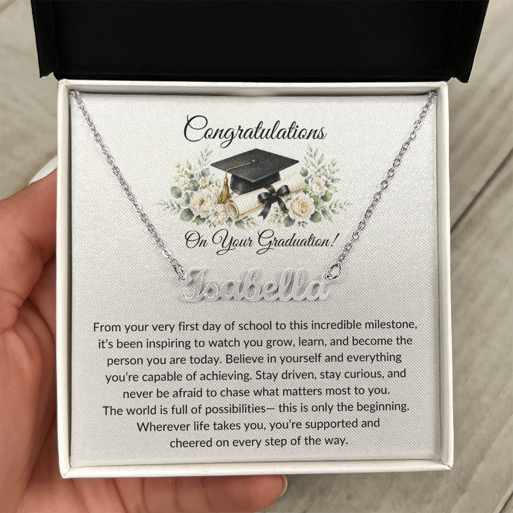 Graduation Name Necklace Gift