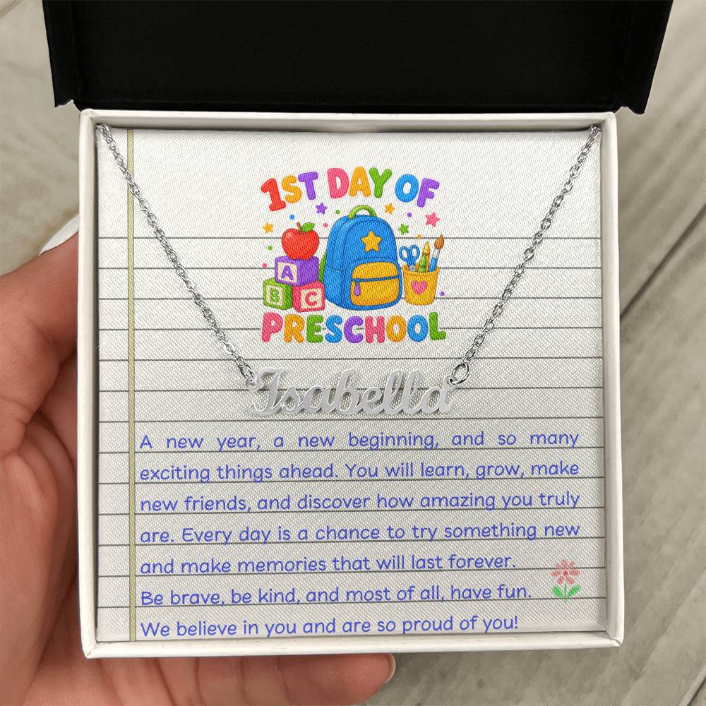 1st Day of Preschool Name Necklace