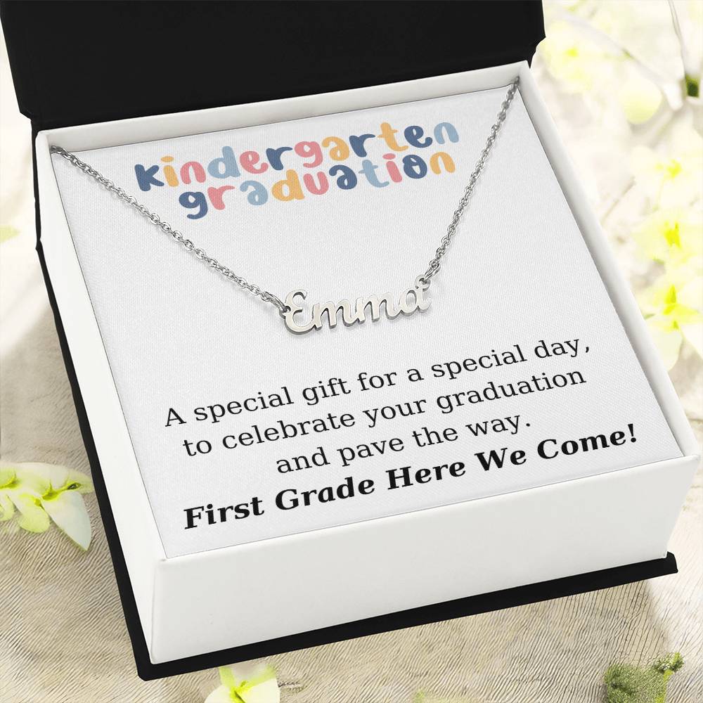 Kindergarten Graduation - Personalized Name Necklace-[Heartfelt Family Gift]