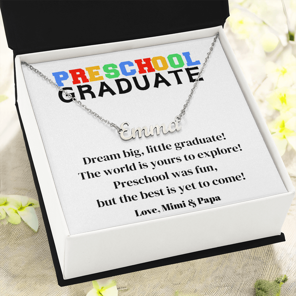 Preschool Graduation Name Necklace-[Heartfelt Family Gift]