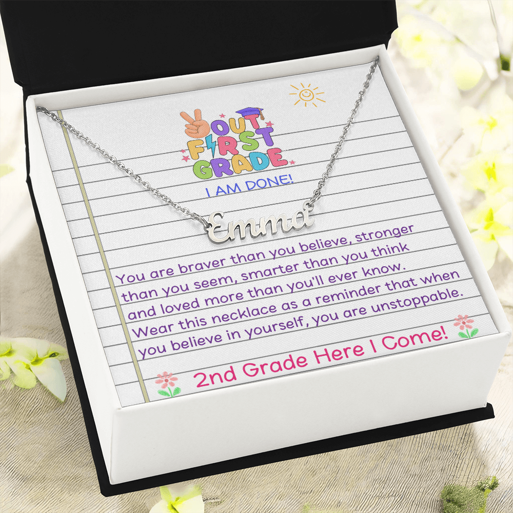 Last Day Of 1st Grade Name Necklace