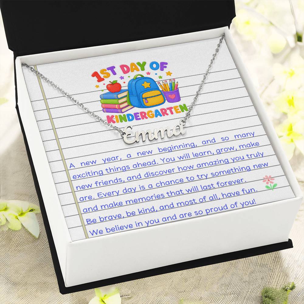 1st Day of Kindergarten Name Necklace