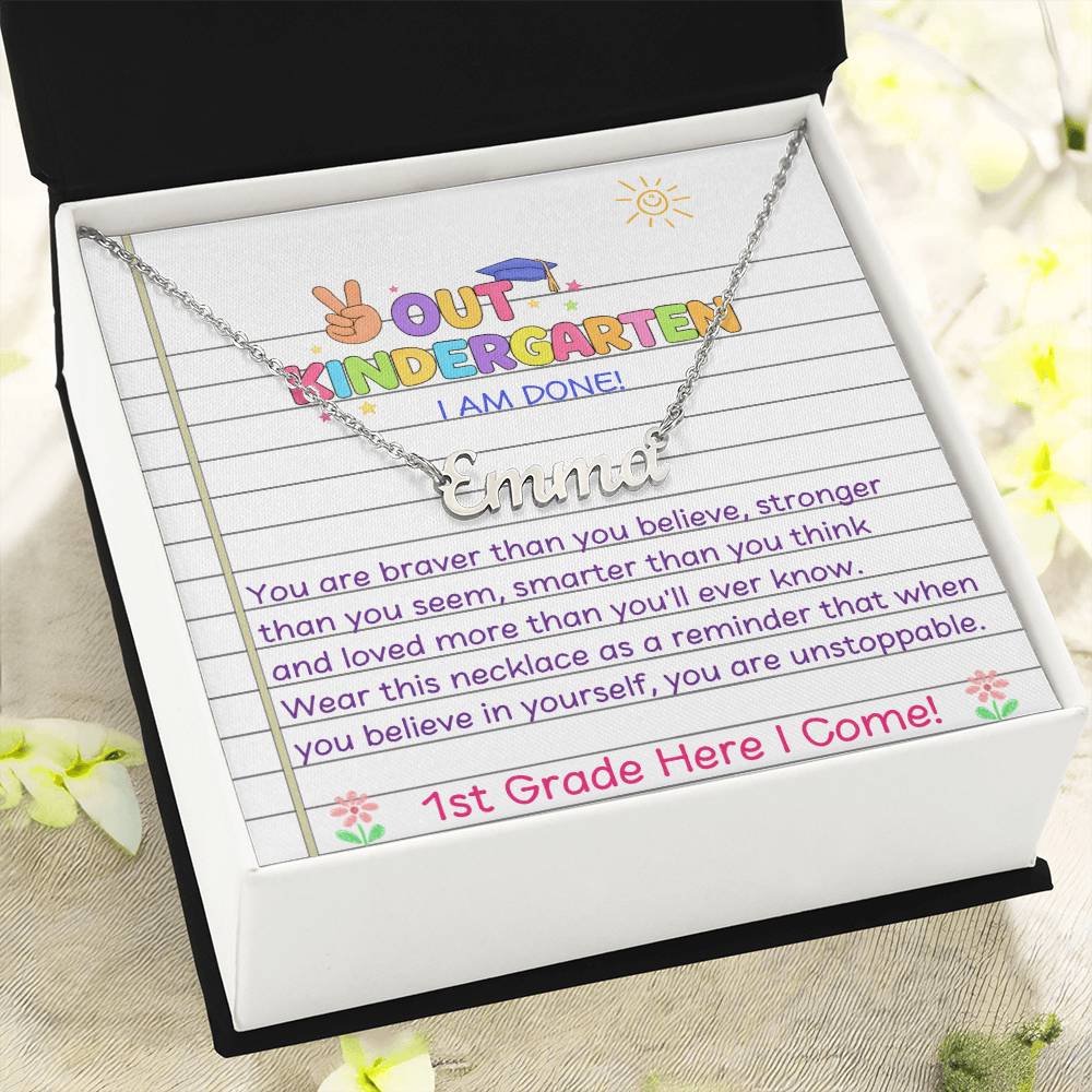 Last Day of Kindergarten Name Necklace