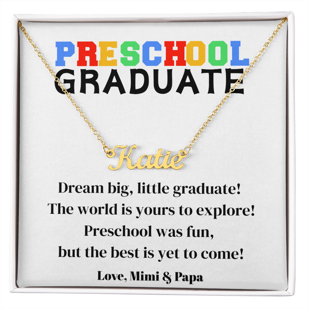 Preschool Graduation Name Necklace-[Heartfelt Family Gift]