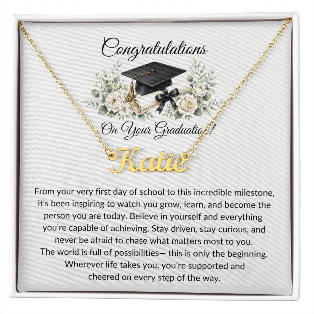 Graduation Name Necklace Gift