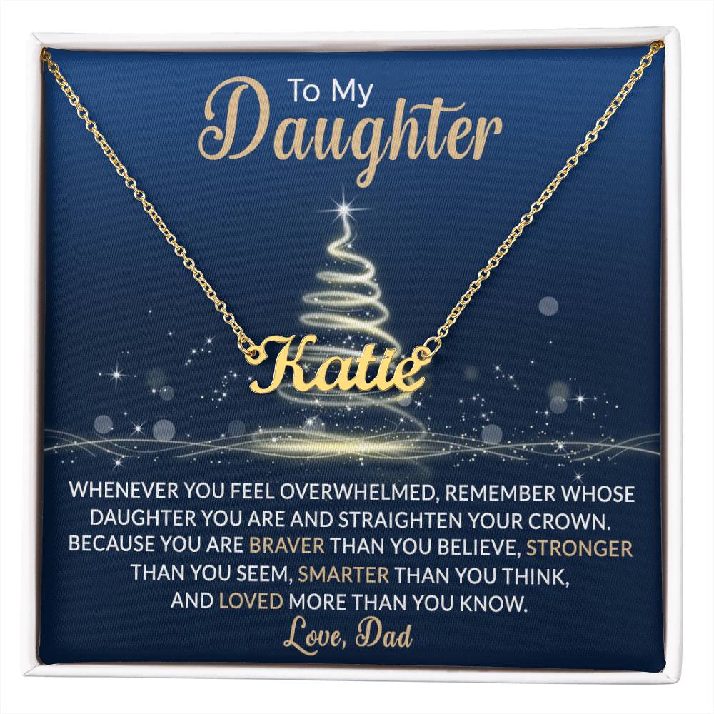 Custom Christmas Name Necklace for Daughter - Personalized Gift from Father-[Heartfelt Family Gift]