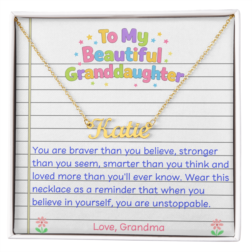 To My Beautiful Granddaughter Name Necklace