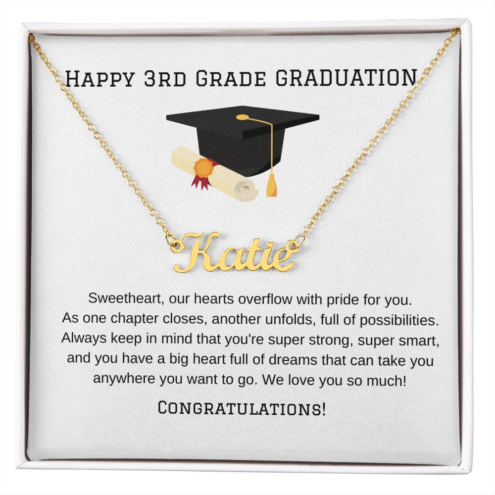3rd Grade Graduation Name Necklace-[Heartfelt Family Gift]