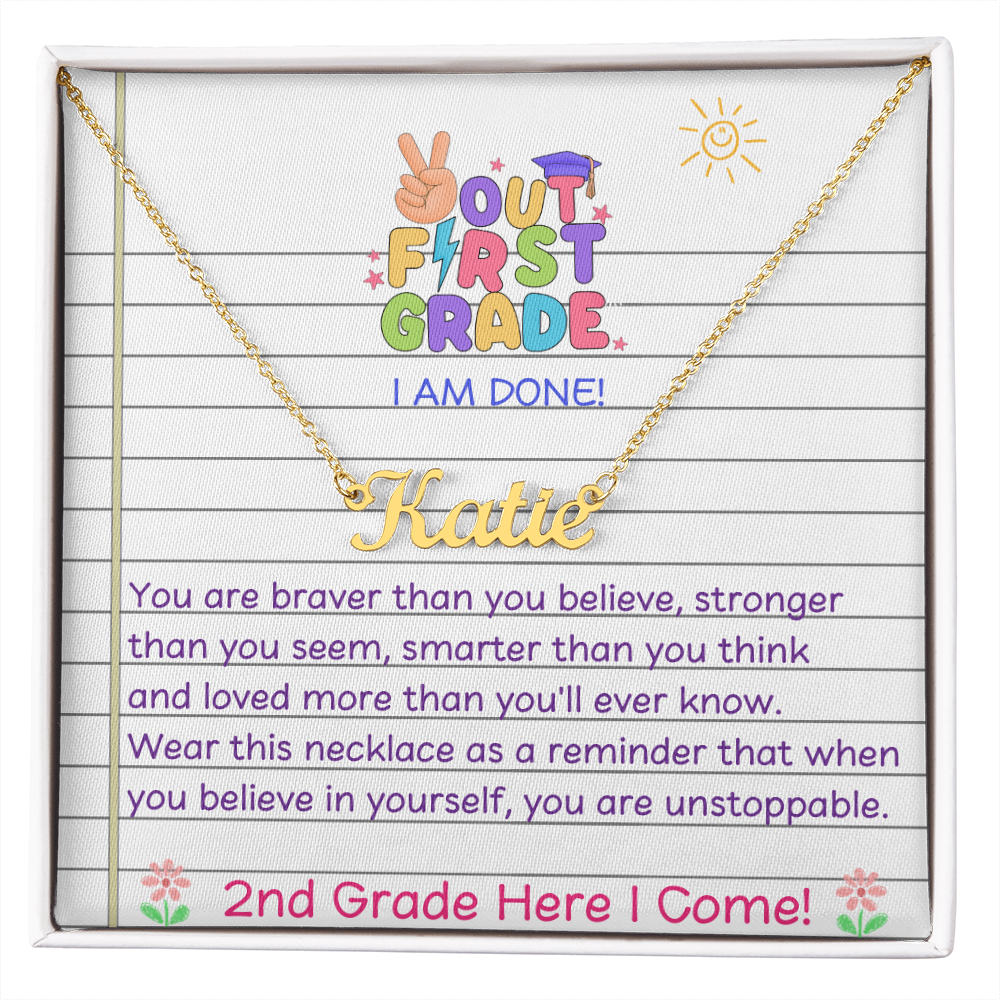 Last Day Of 1st Grade Name Necklace