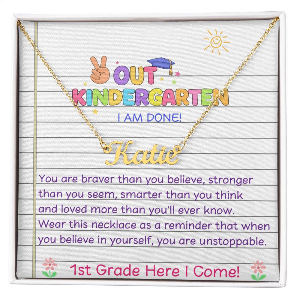 Last Day of Kindergarten Name Necklace