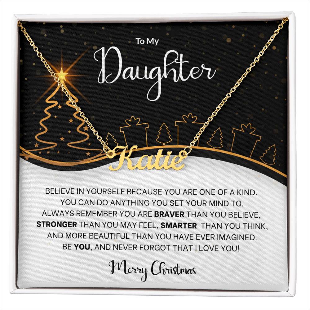Believe in Yourself Christmas Name Necklace - Gift for Daughter-[Heartfelt Family Gift]