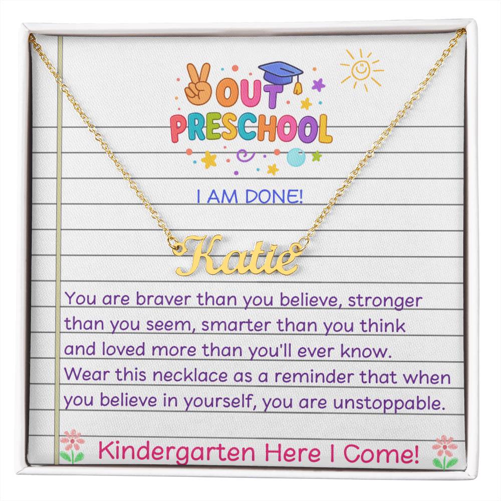 Preschool Graduation Name Necklace