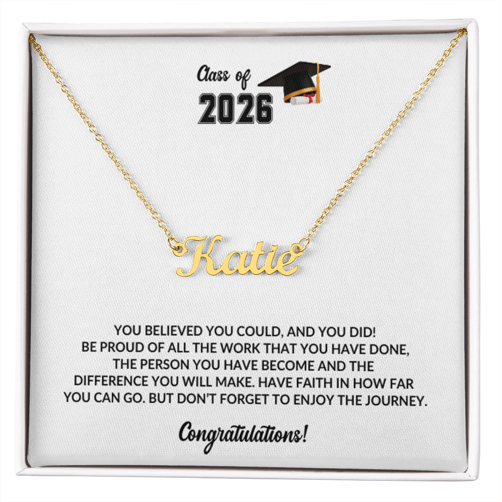 Class of 2026 Name Necklace Graduation Gift