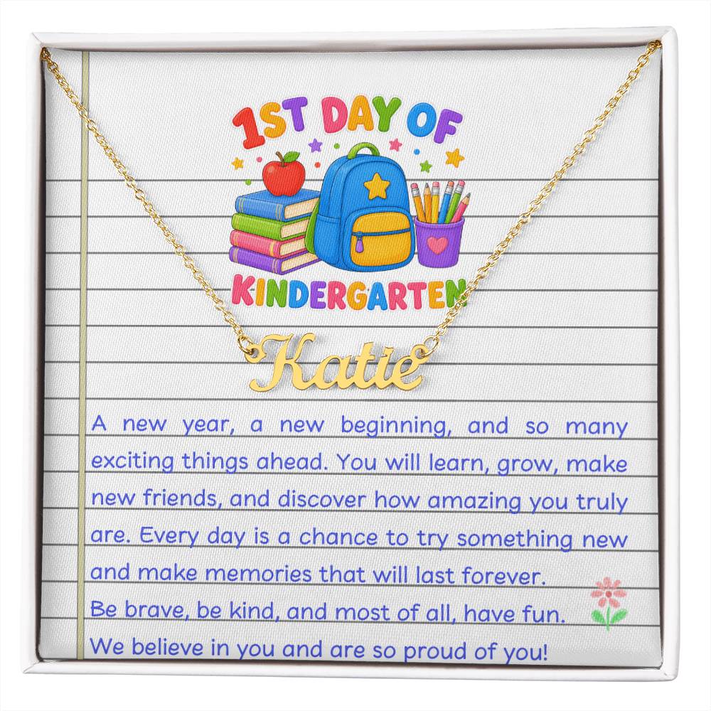 1st Day of Kindergarten Name Necklace