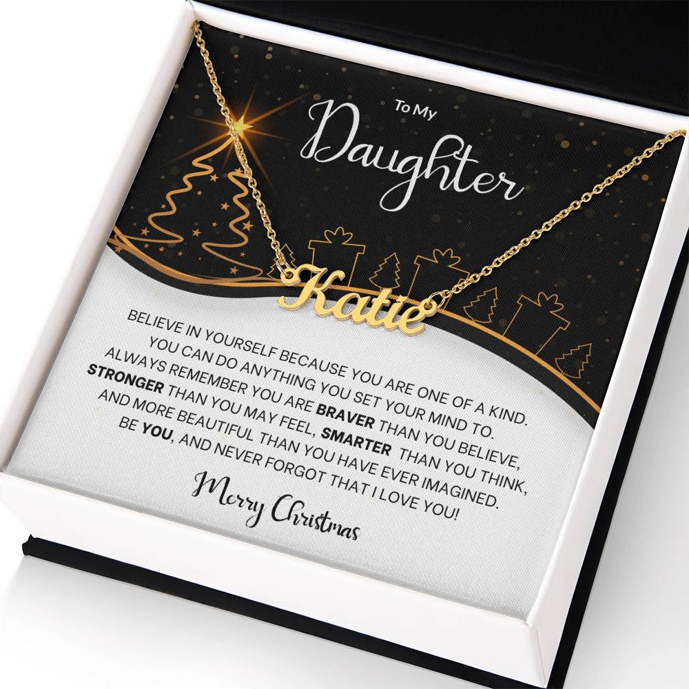 Believe in Yourself Christmas Name Necklace - Gift for Daughter-[Heartfelt Family Gift]