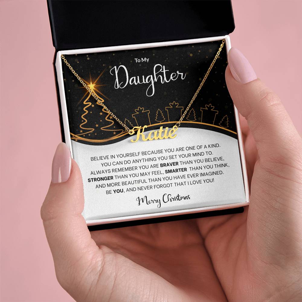 Believe in Yourself Christmas Name Necklace - Gift for Daughter-[Heartfelt Family Gift]