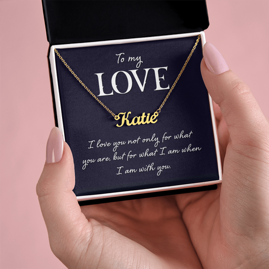 To My Love Name Necklace Gift for Wife Soulmate