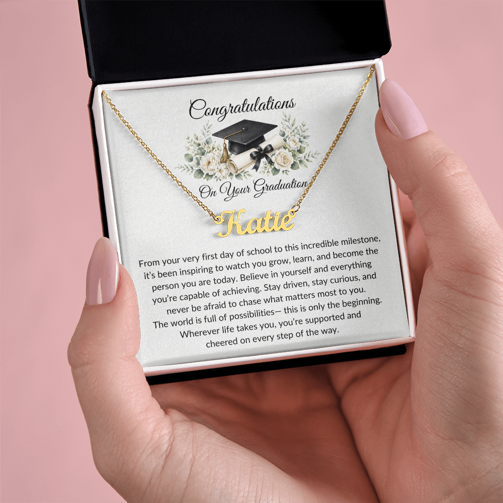 Graduation Name Necklace Gift