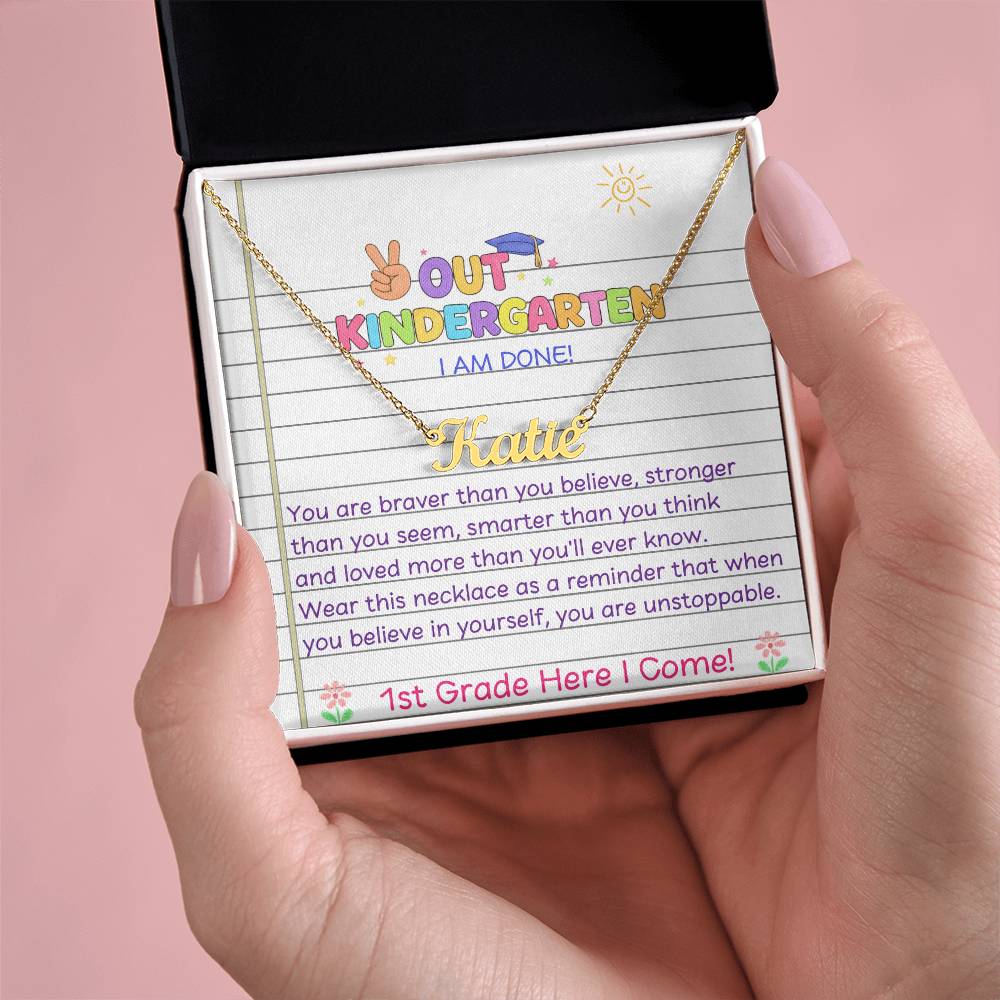 Last Day of Kindergarten Name Necklace