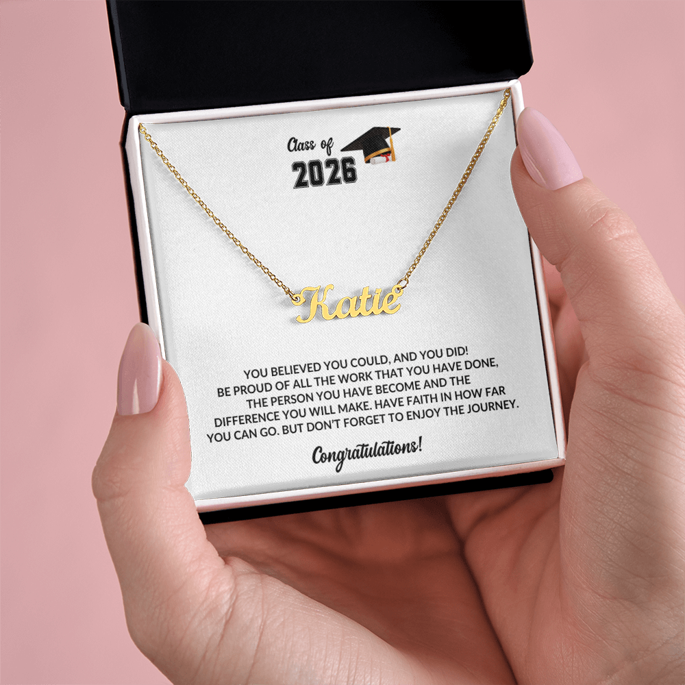 Class of 2026 Name Necklace Graduation Gift