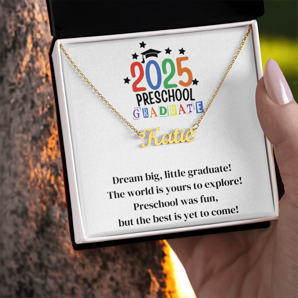 Preschool Graduation Name Necklace-[Heartfelt Family Gift]