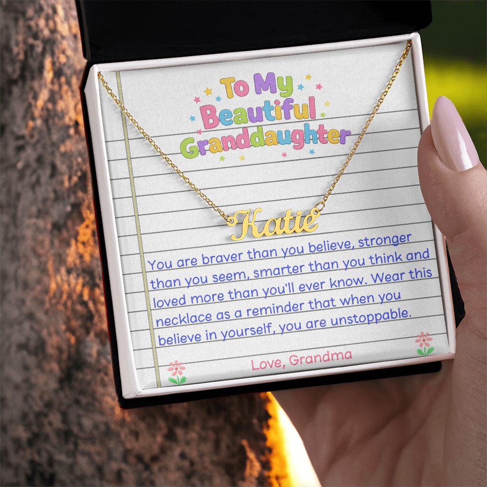 To My Beautiful Granddaughter Name Necklace