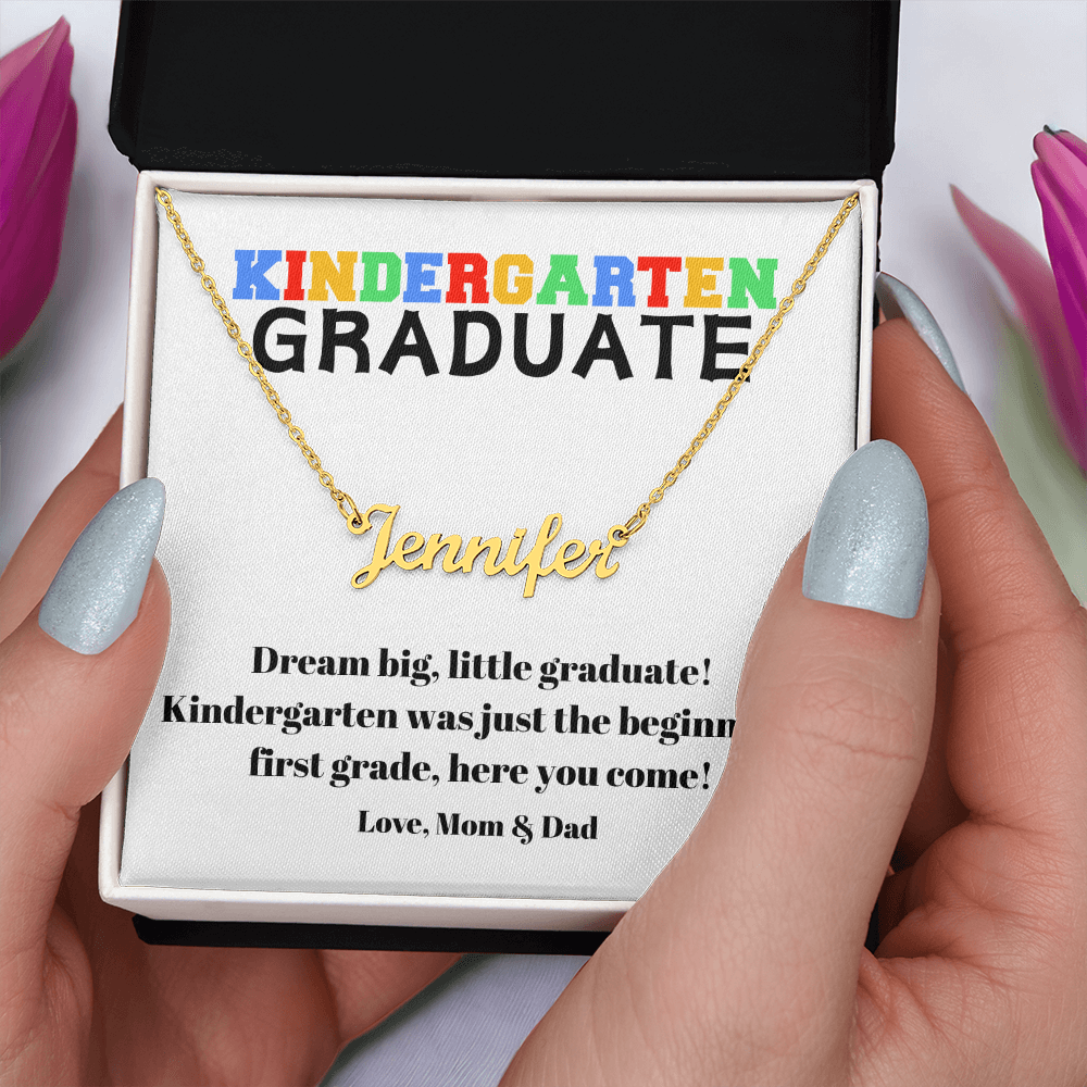 Kindergarten Graduation Name Necklace-[Heartfelt Family Gift]