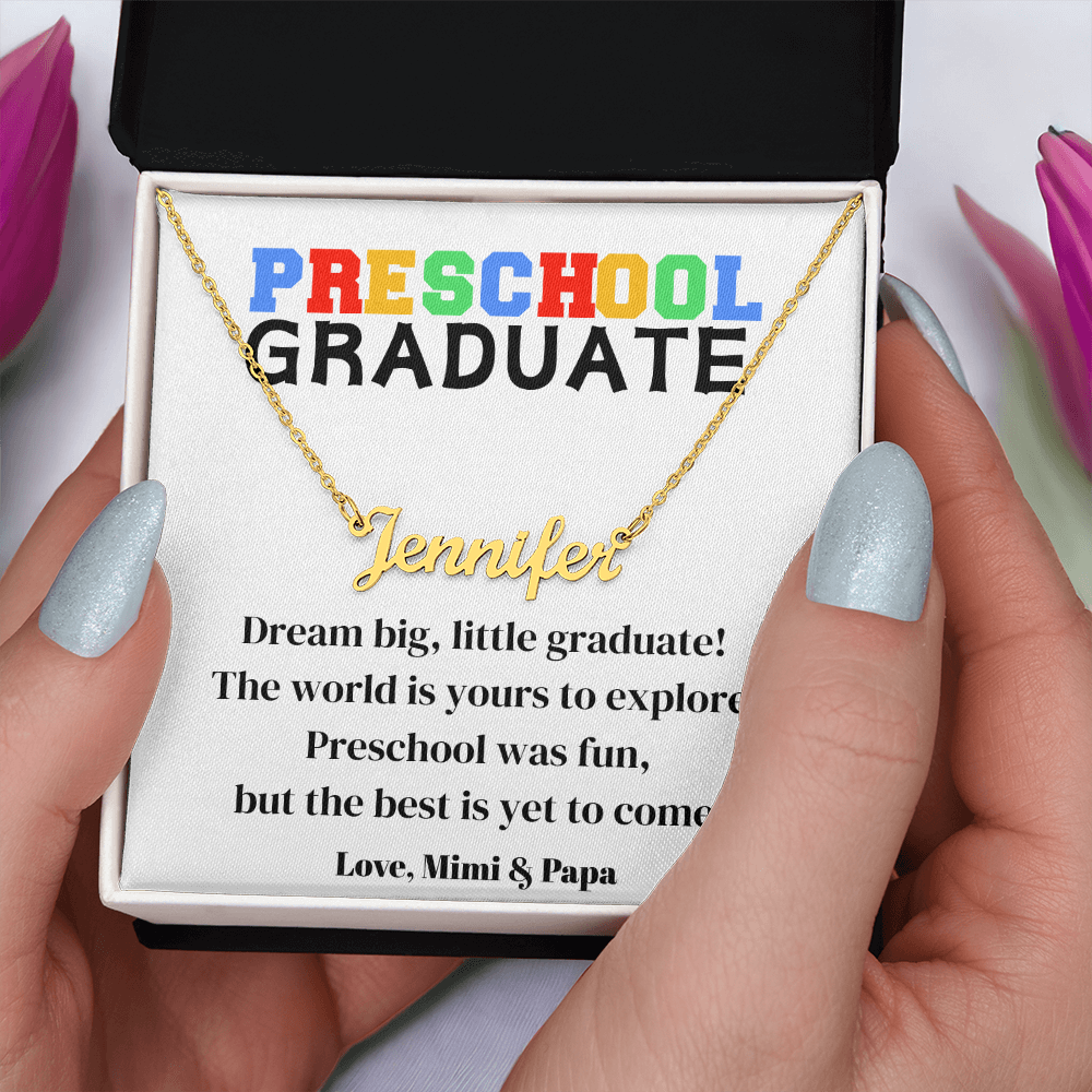 Preschool Graduation Name Necklace-[Heartfelt Family Gift]