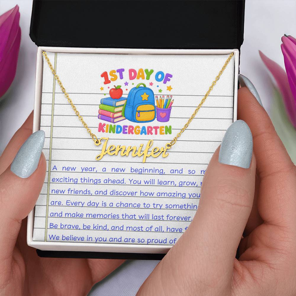 1st Day of Kindergarten Name Necklace