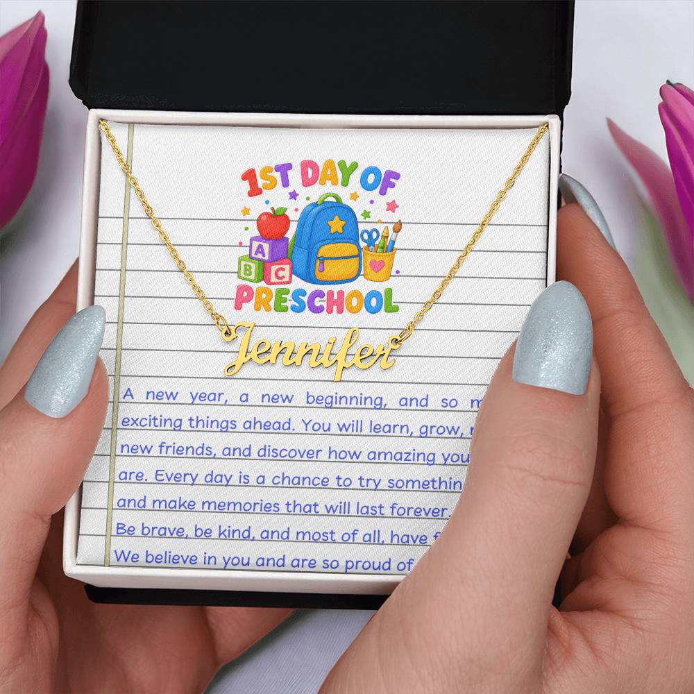 1st Day of Preschool Name Necklace